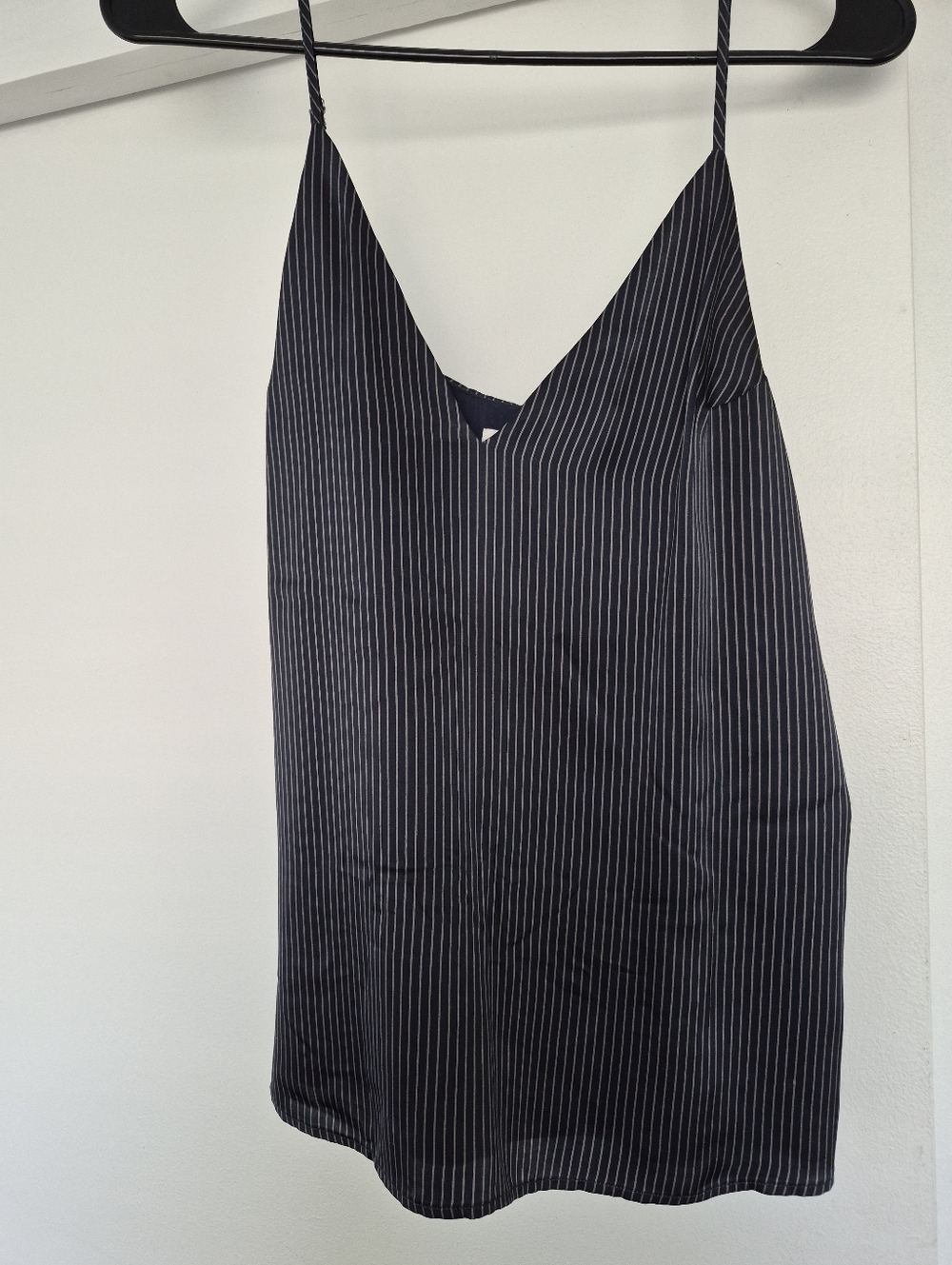 Cami NYC Dark Blue Pinstripe Silk Cami